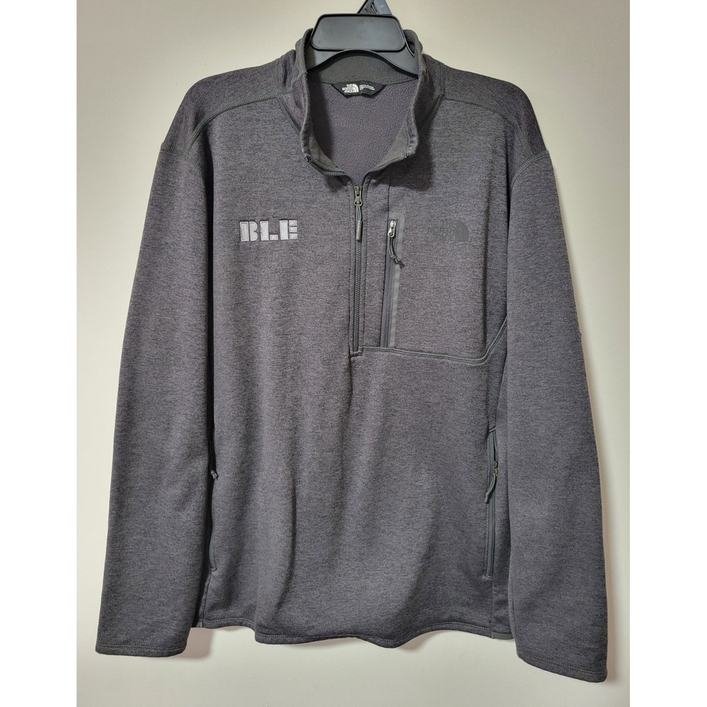 The North Face 1/4 Zip Pullover Mens XL Gray Heather Fleece Lined Stretch